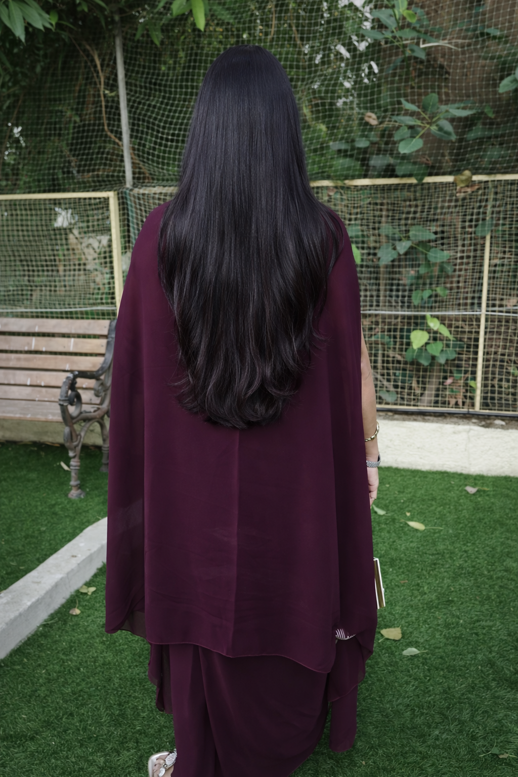 Wine Indo-Western Layered Skirt Set with Embellished Blouse